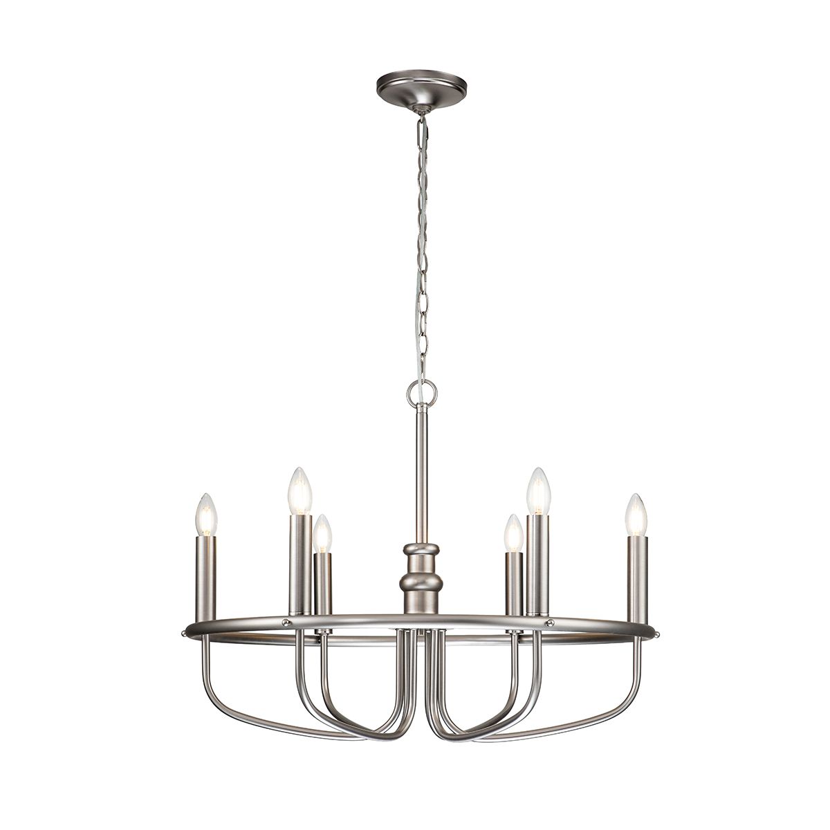 Capitol Hill 6 Light Brushed Nickel Chandelier by Kichler Lighting KL-CAPITOL-HILL6-BN