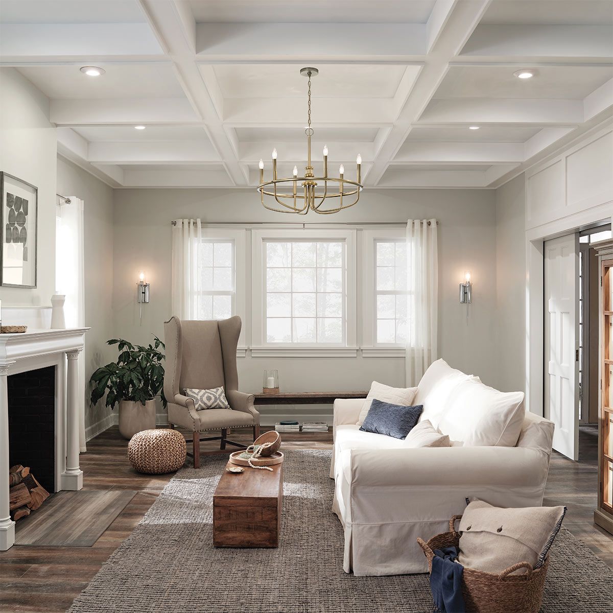 Capitol Hill 6 Light Brass Chandelier