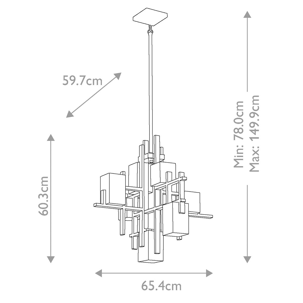 Kichler City Lights 7 Light Pewter Chandelier