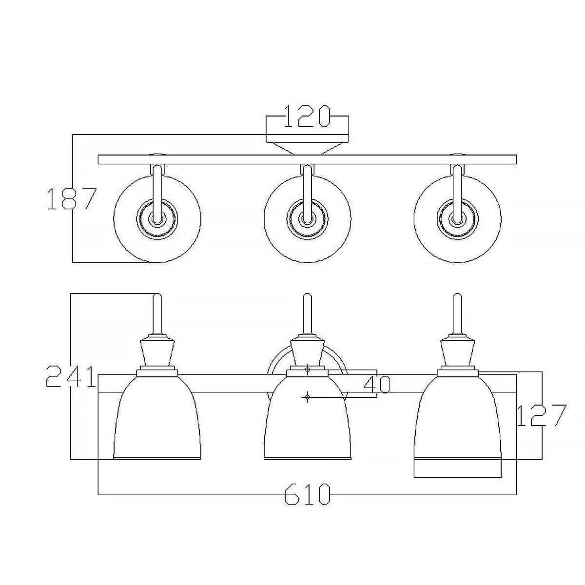 Kichler Cora 3 Light Polished Chrome Bathroom Wall Light