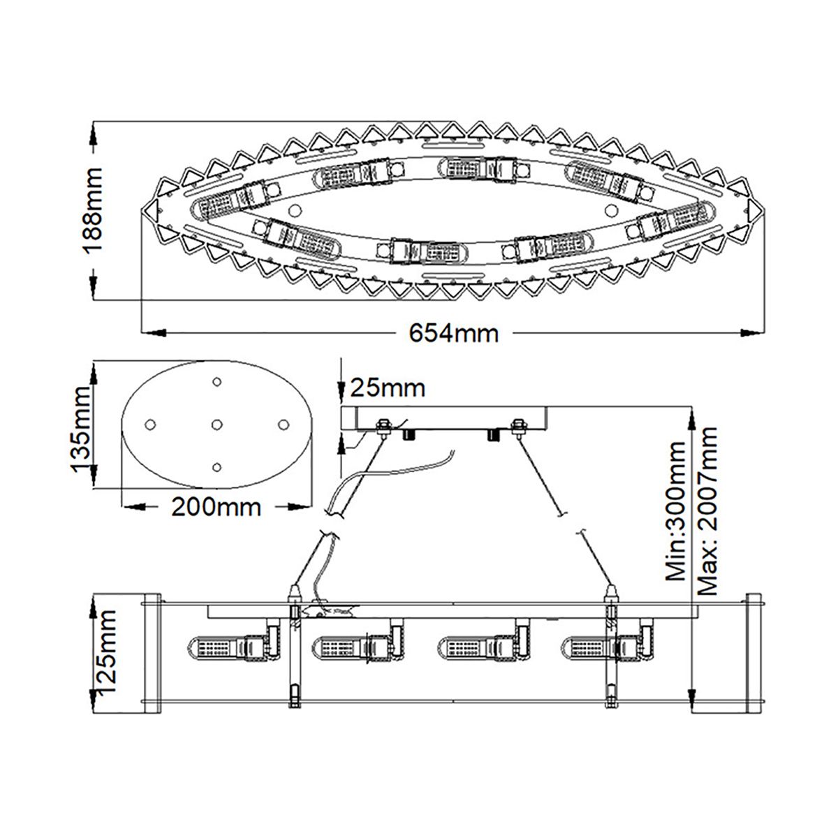 Kichler Crystal Skye Island Pendant Ceiling Light