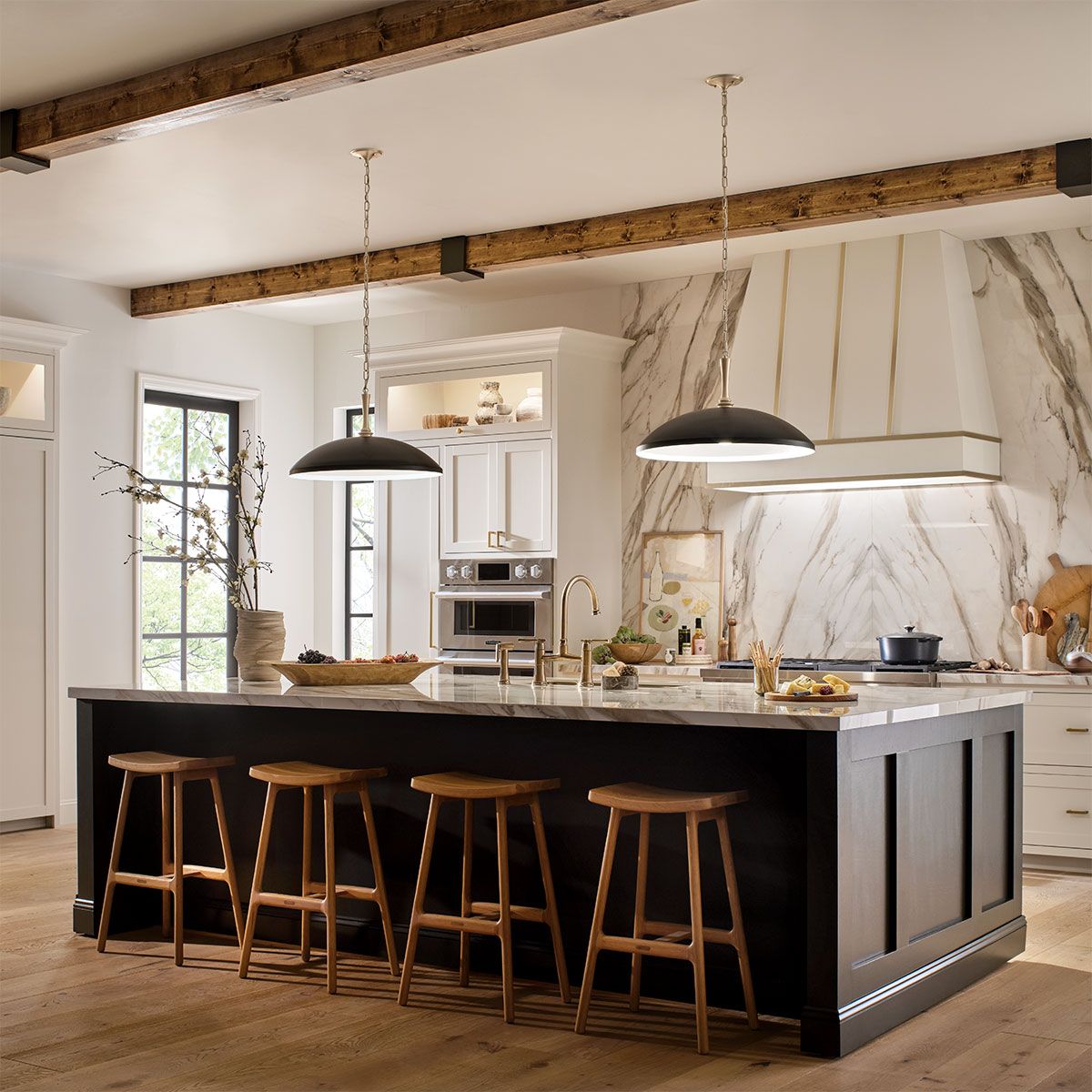 Kichler Delarosa Black and Champagne Bronze Ceiling Pendant Light