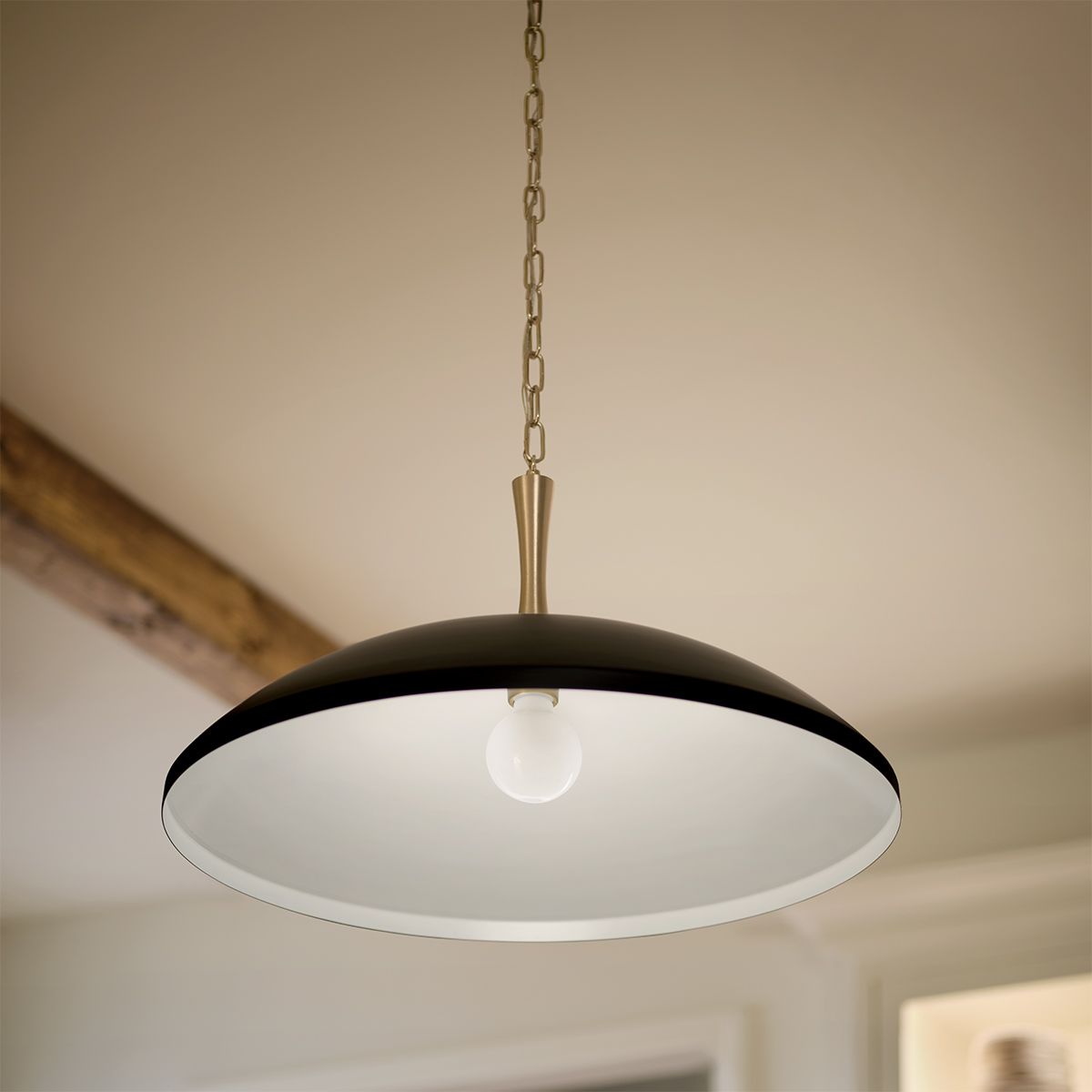 Kichler Delarosa Black and Champagne Bronze Ceiling Pendant Light