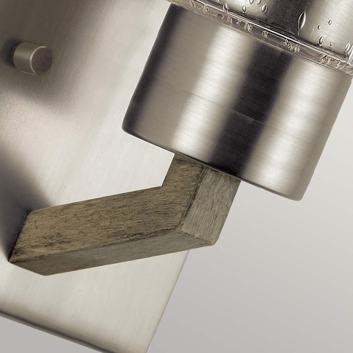 Kichler Deryn 1 Light Silver Wall Light - Glass Shade