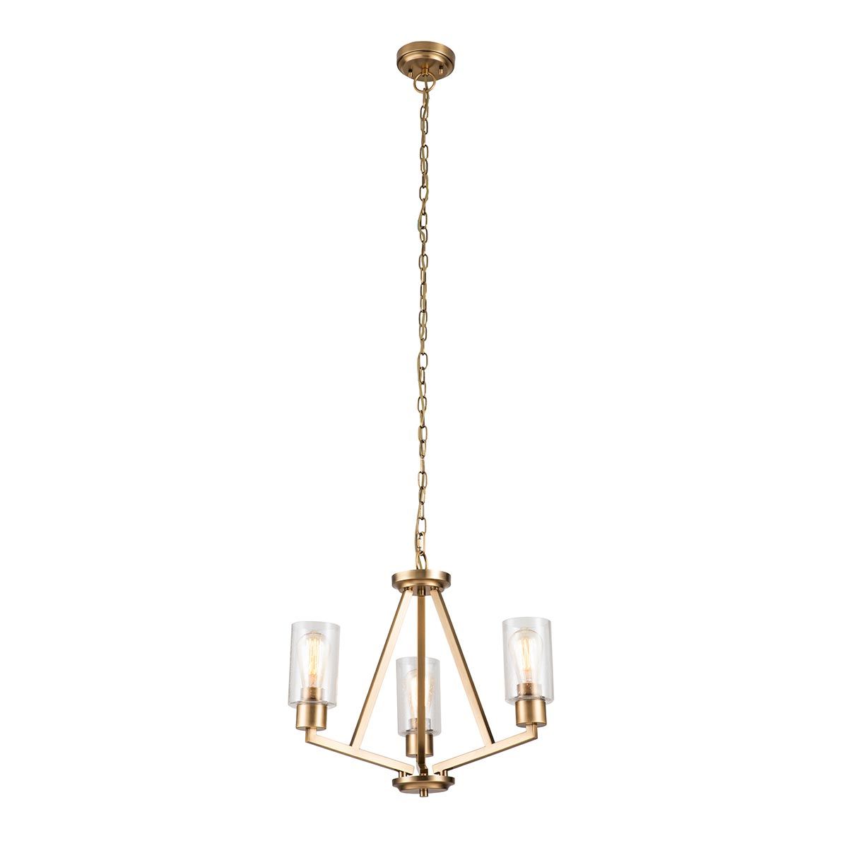 Deryn 3 Light Brass Chandelier-OPEN-BOX-50-040626