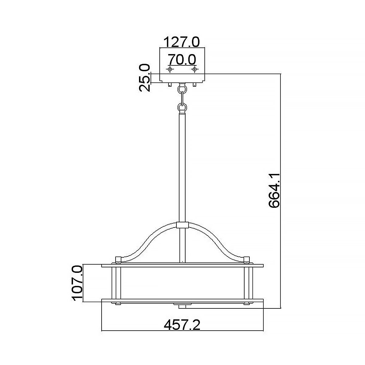 Kichler Emory 3 Light Pewter Semi Flush Pendant Light