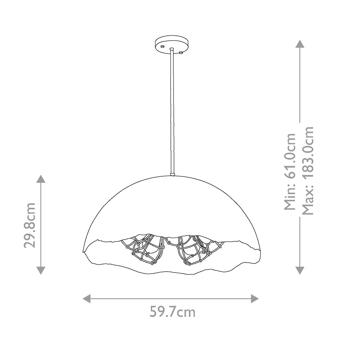 Kichler Fracture 5 Light Zinc Ceiling Pendant