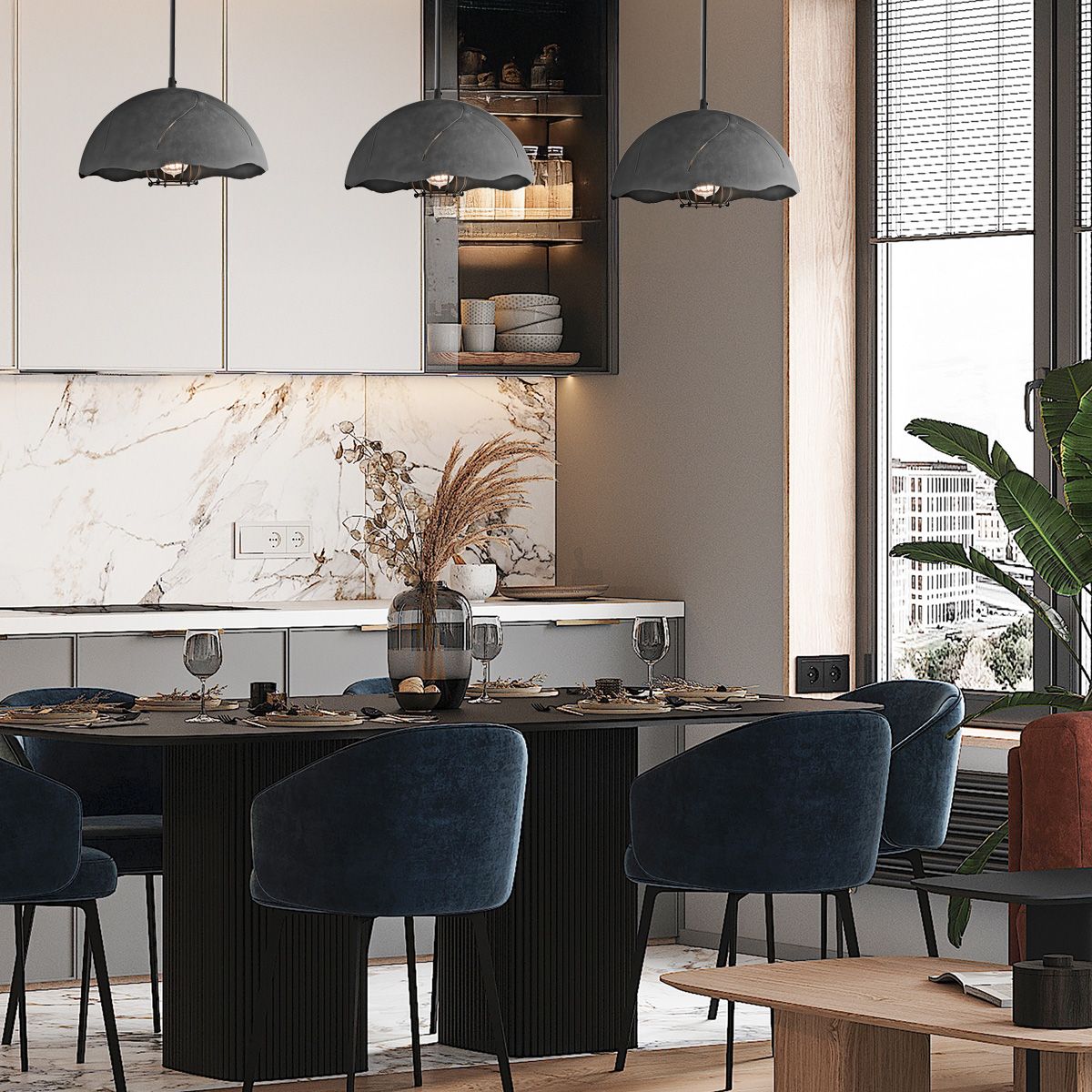 Kichler Fracture 1 Light Zinc Ceiling Pendant