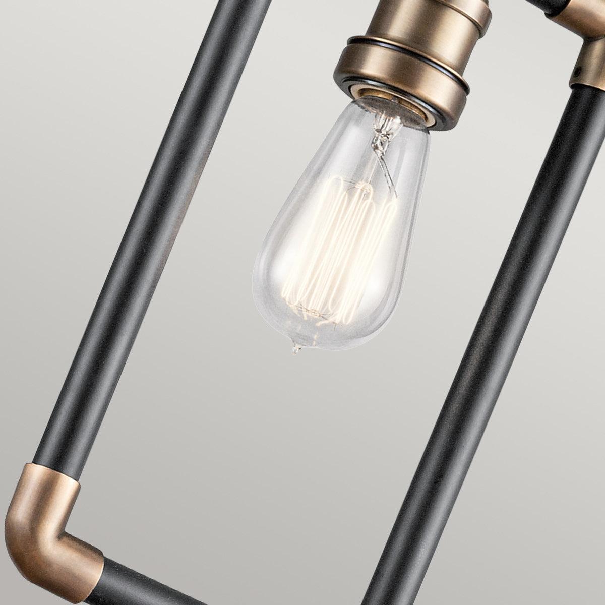 Kichler Imahn 1 Light Black & Brass Mini Ceiling Pendant