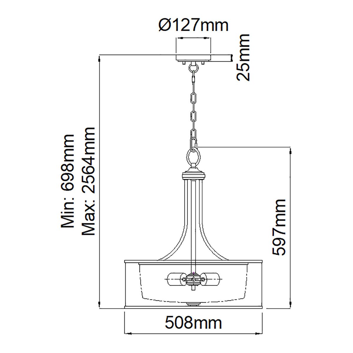 Kichler Lacey Mission Bronze Large Pendant Ceiling Light
