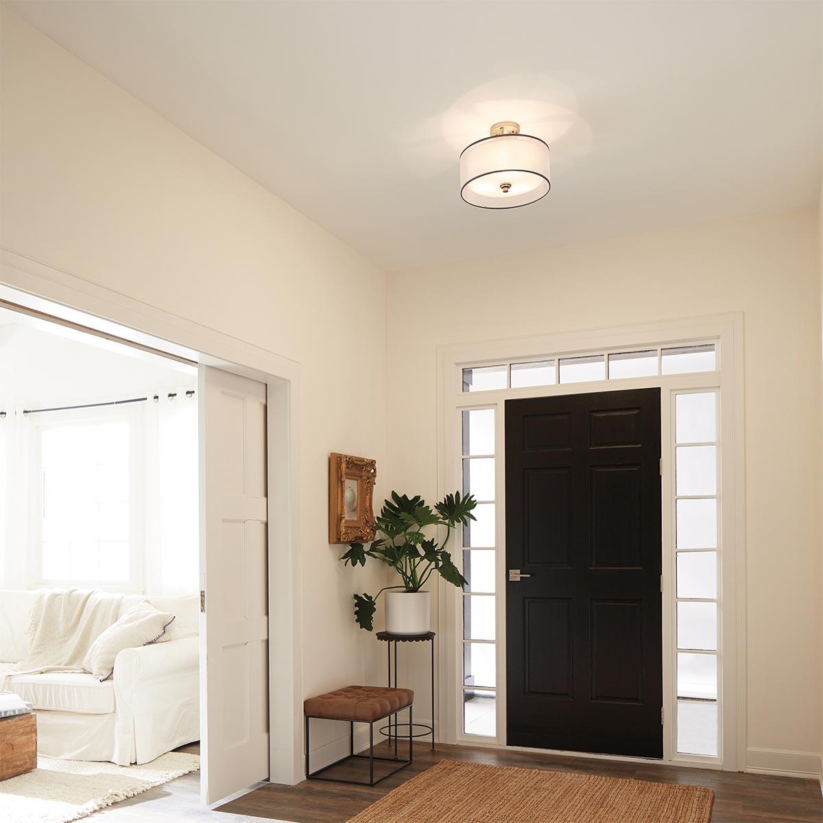 Kichler Lacey 3 Light Semi-Flush Antique Pewter Ceiling Light