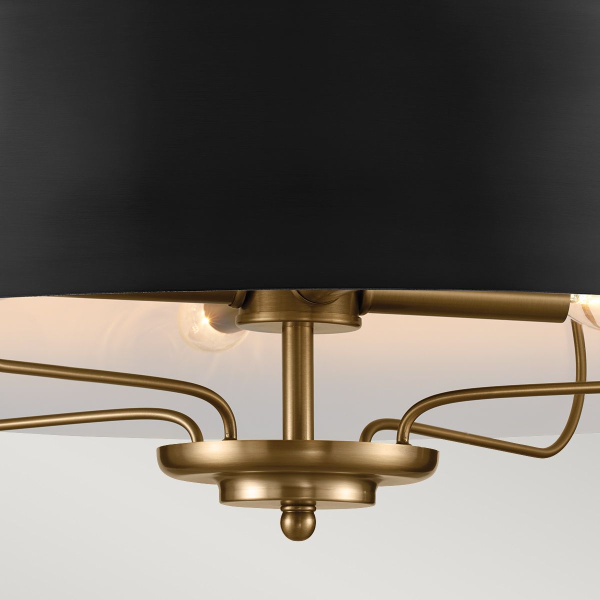 Luella 4 Light Duo Mount Black and Brass Pendant or Flush Ceiling Light