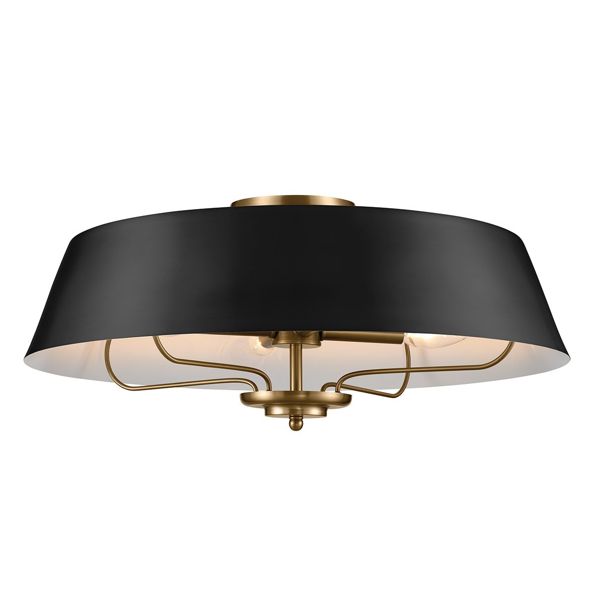 Luella 4 Light Duo Mount Black and Brass Pendant or Flush Ceiling Light