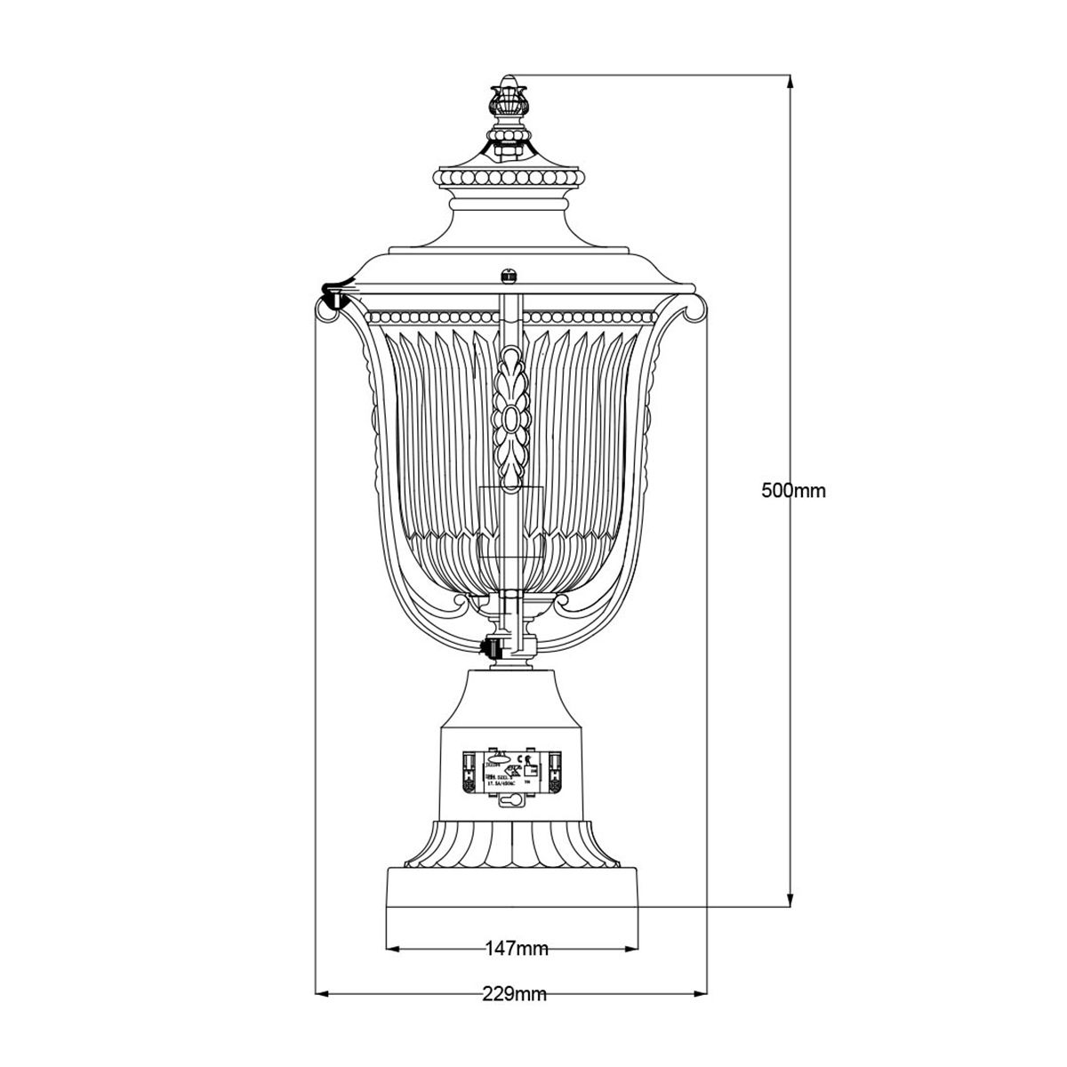 Kichler Luverne Rubbed Bronze Outdoor Pedestal Lantern