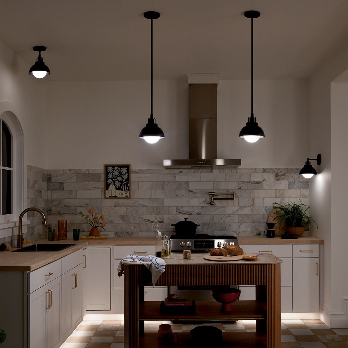 Kichler Niva Black Trio Mount, Pendant, Semi-flush or Wall
