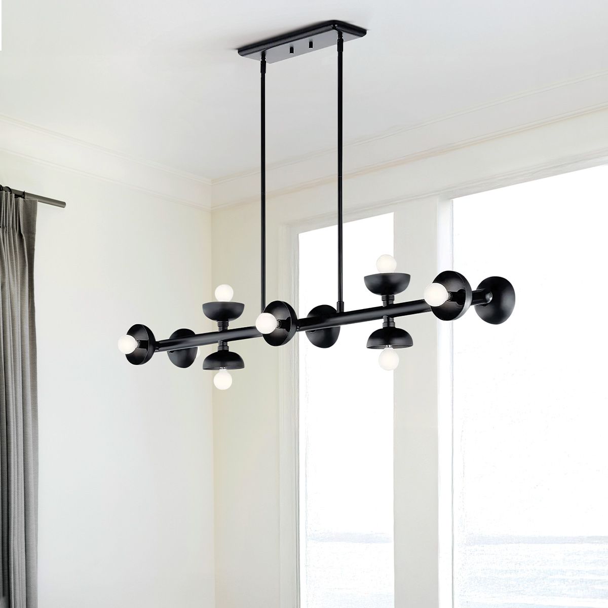 Kichler Palta 10 Light Black Kitchen Linear Pendant