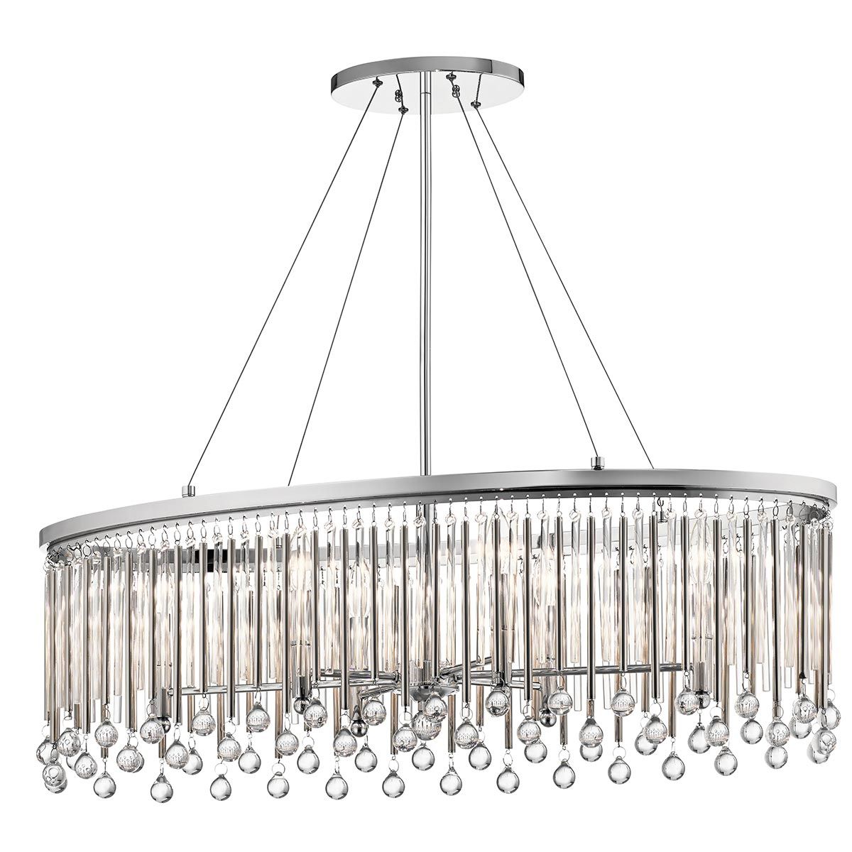Piper 6 Light Oval polished Chrome Chandelier/ Pendant KL-PIPER-ISLE-PC by Kichler