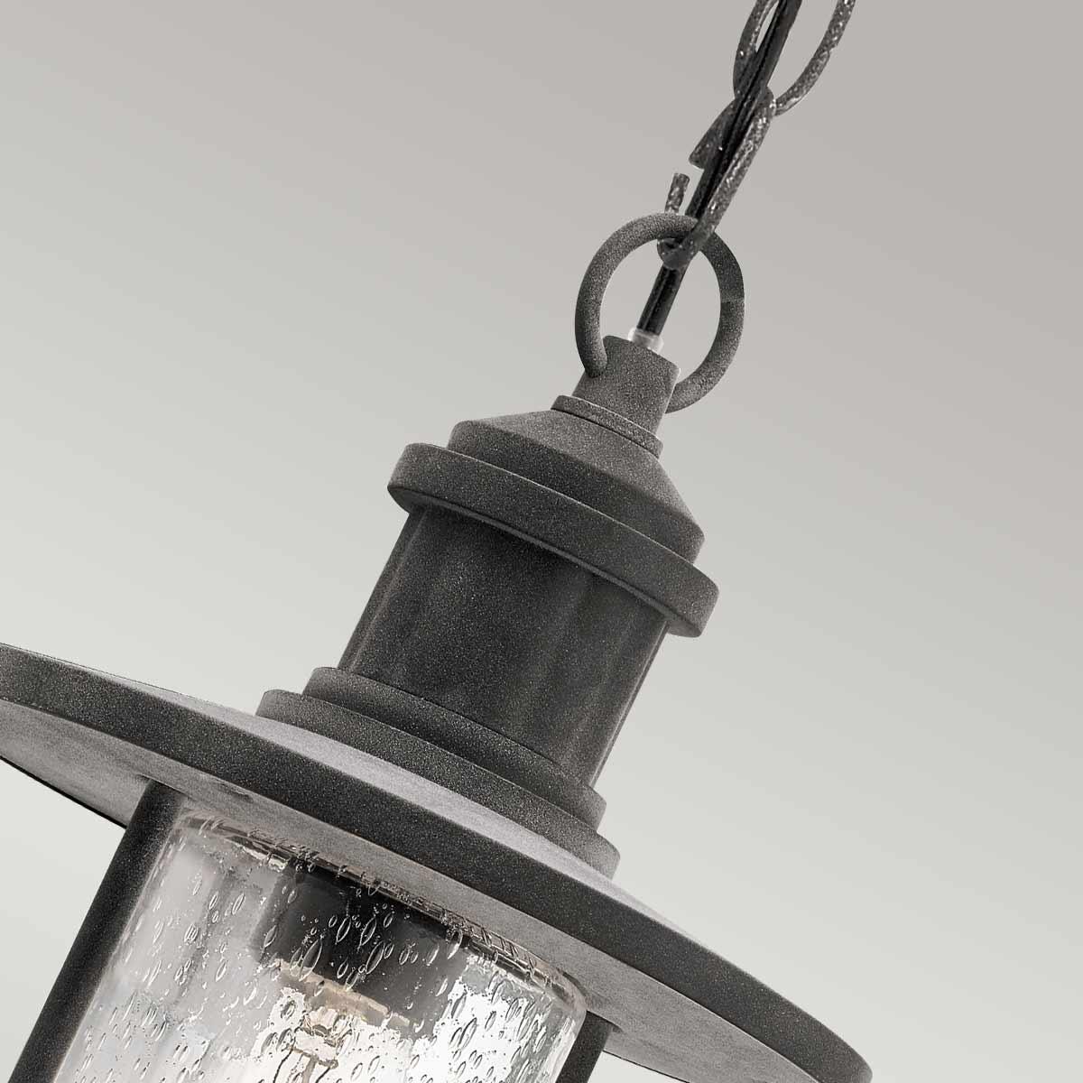 Kichler Riverwood 8" Zinc Outdoor Pendant Chain Lantern