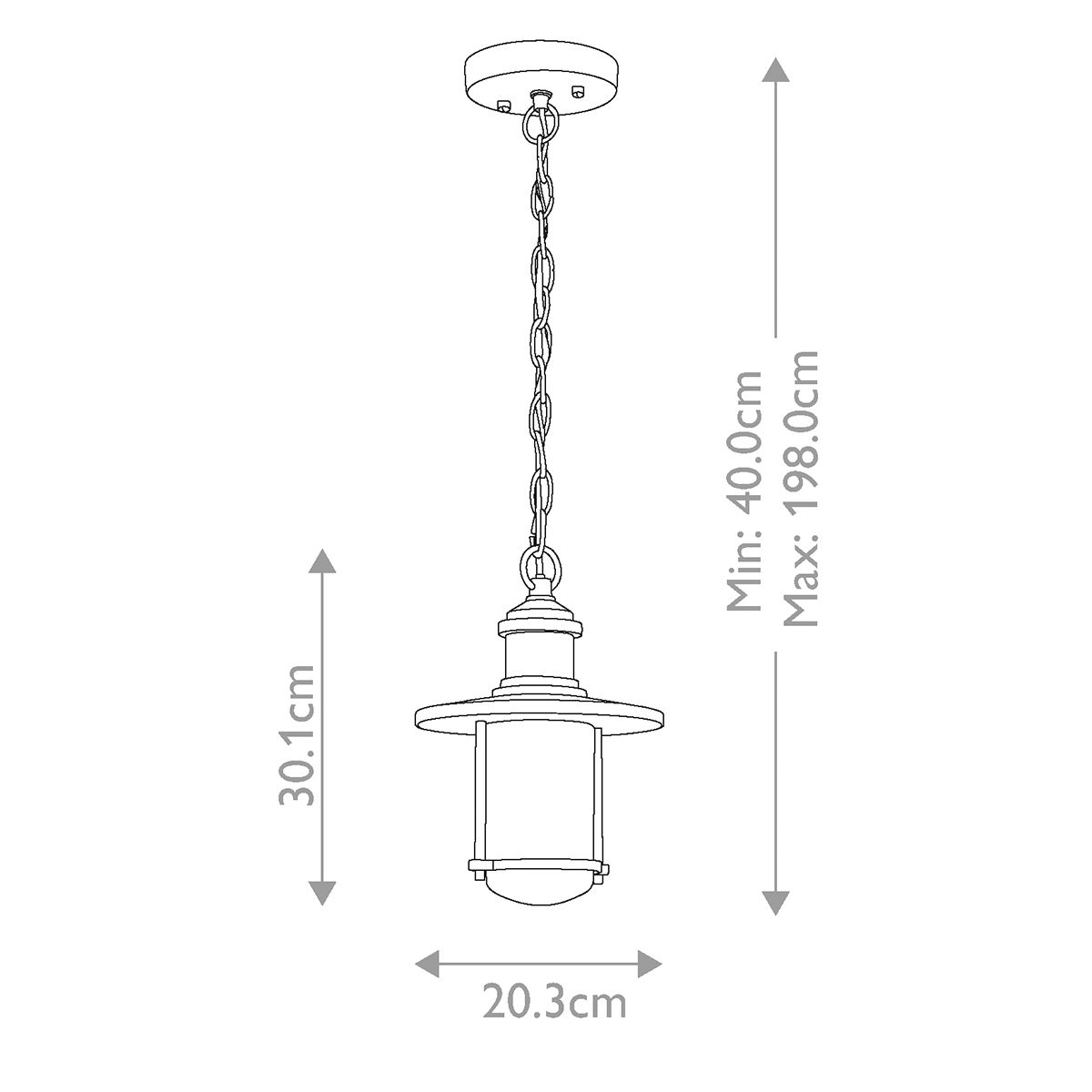 Kichler Riverwood 8" Zinc Outdoor Pendant Chain Lantern-warehouse-clearance-140826