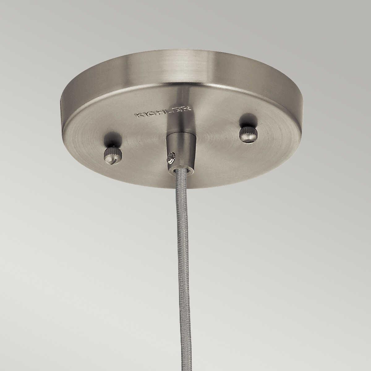 Kichler Riviera 1 Light Brushed Nickel Pendant Ceiling - 23cm-warehouse-clearance-140826