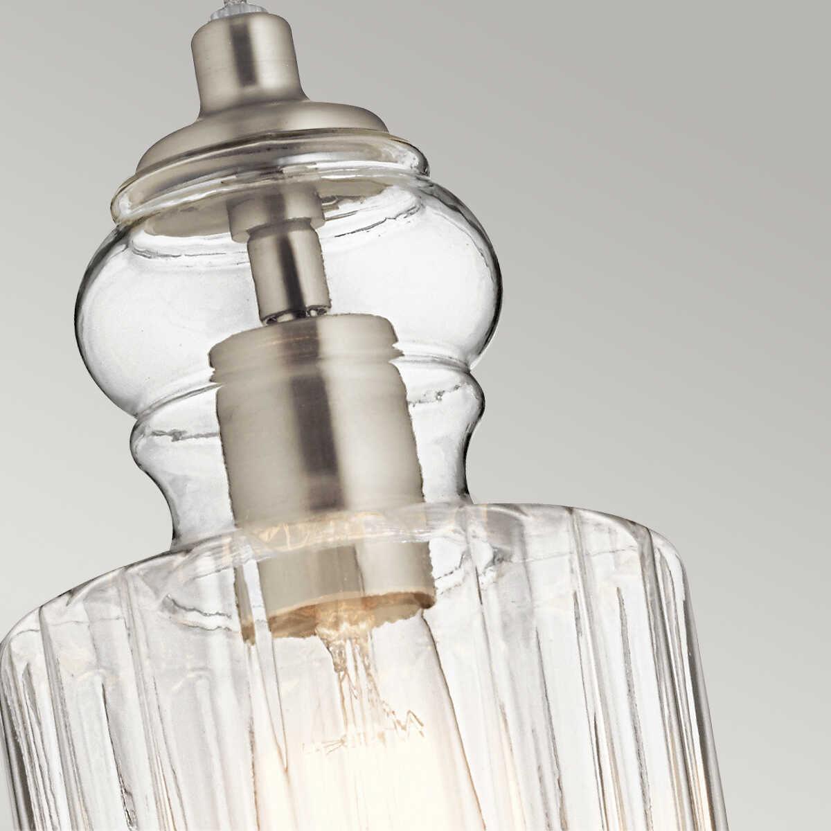 Kichler Riviera 1 Light Brushed Nickel Pendant Ceiling - 15cm-warehouse-180926
