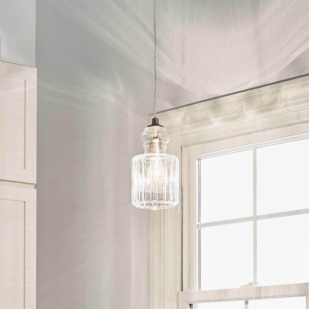 Kichler Riviera 1 Light Brushed Nickel Pendant Ceiling - 15cm-warehouse-180926