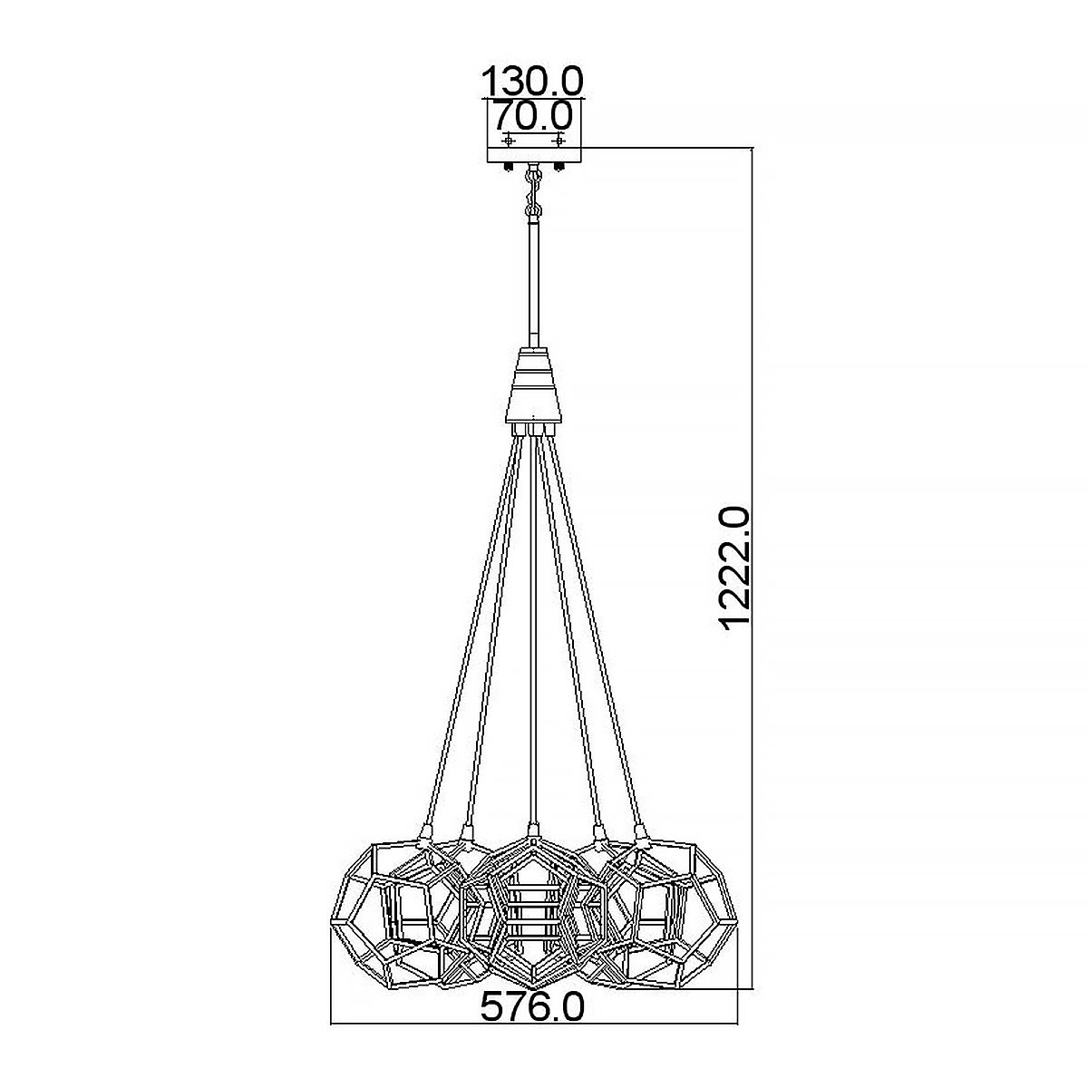 Kichler Rocklyn 6 Light Chandelier Ceiling Light - Raw Steel