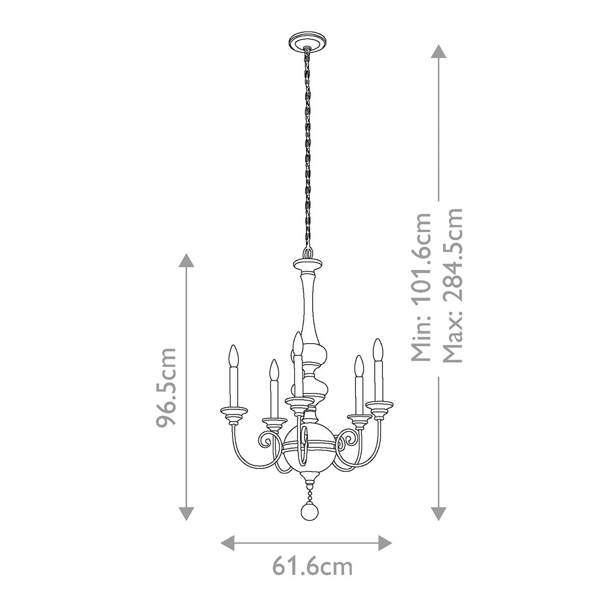 Kichler Rosalie 5 Light Gold Chandelier Ceiling Light