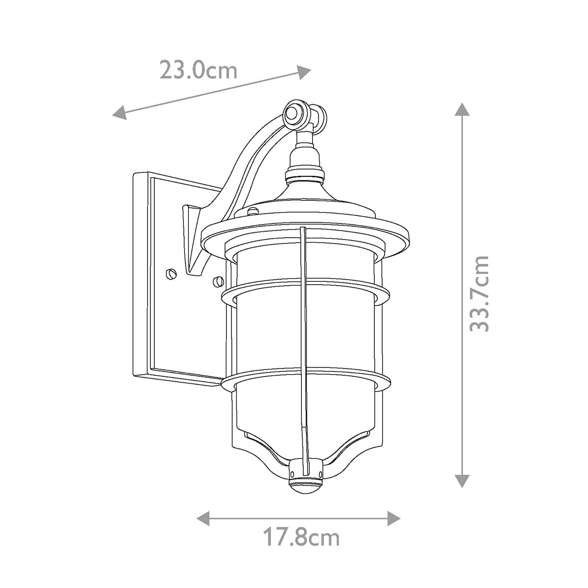Kichler Royal Marine Small Black Outdoor Wall Light