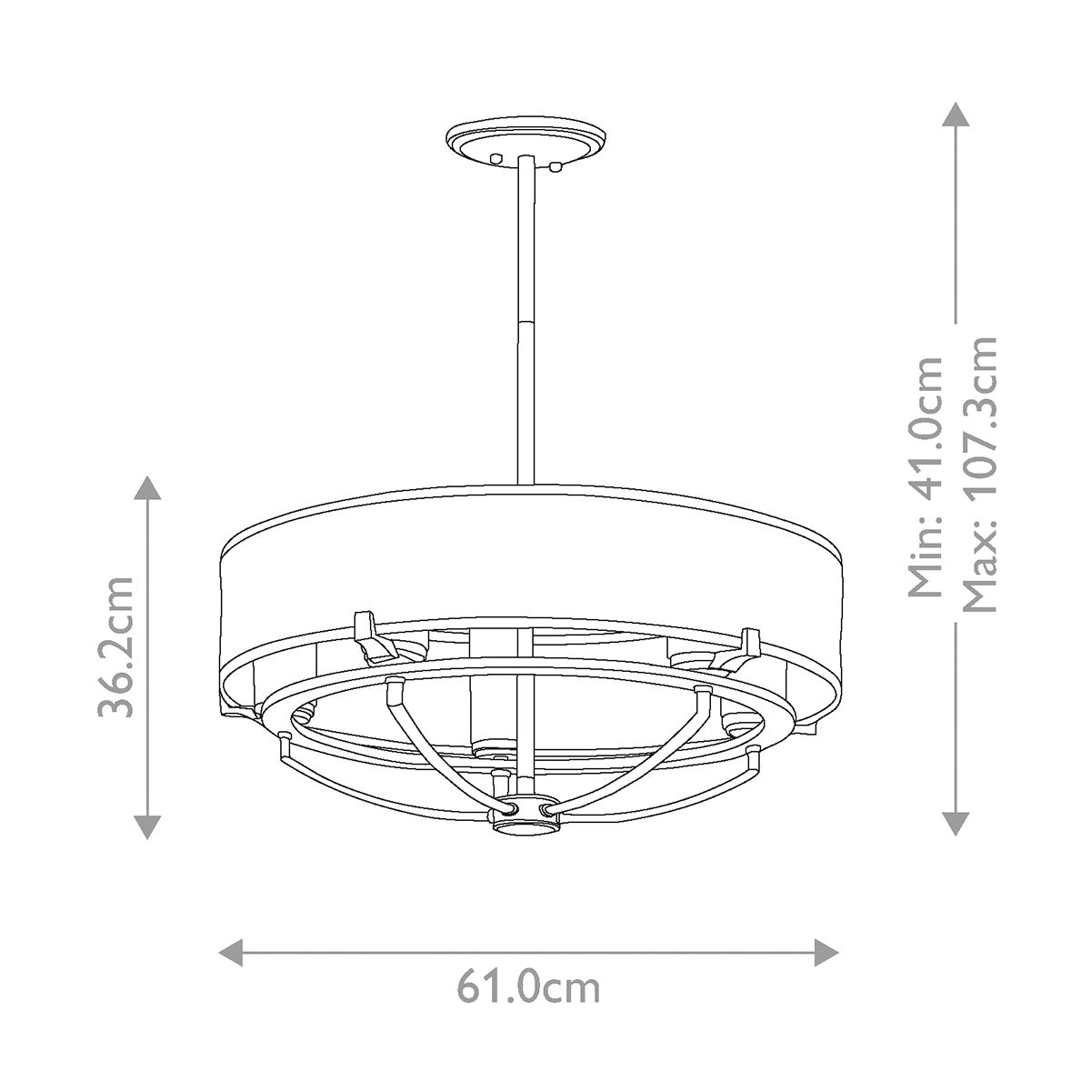 Kichler Saldana Classic Pewter 5 Light Pendant
