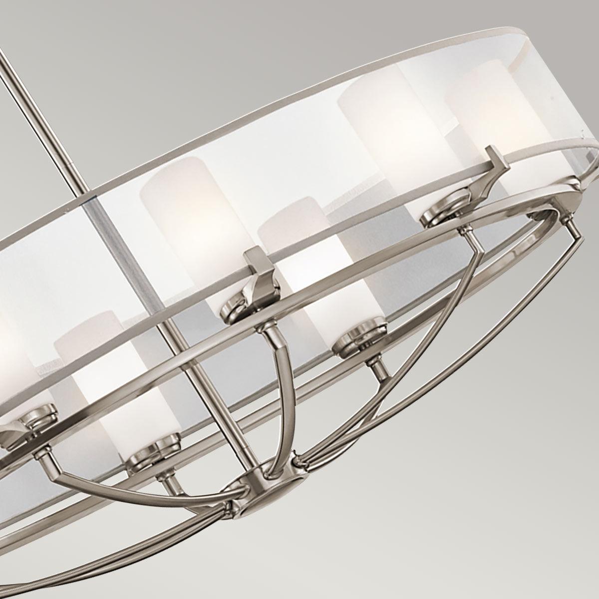Kichler Saldana 8 Light Oval Pewter Chandelier Ceiling