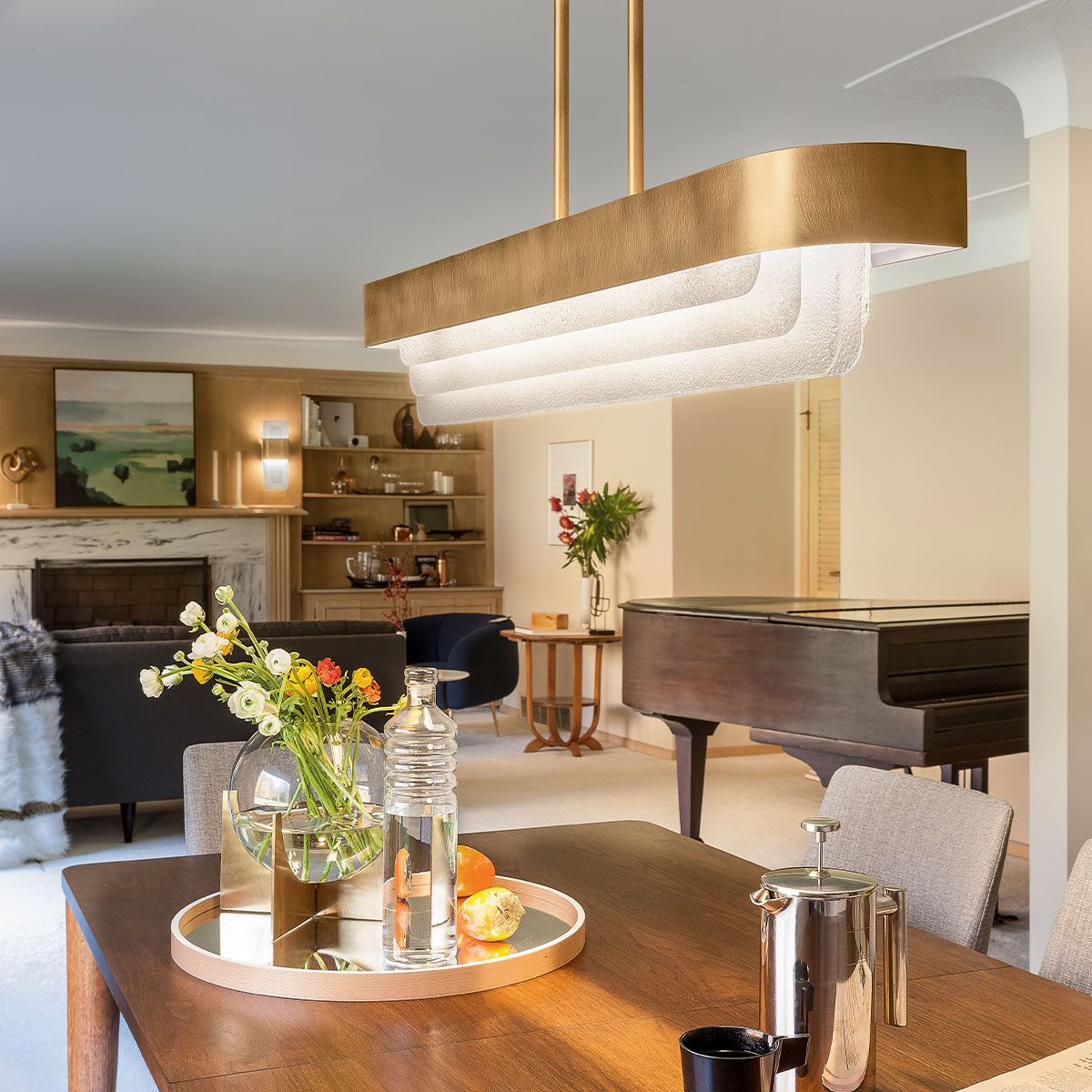 Serene LED Brass Chandelier