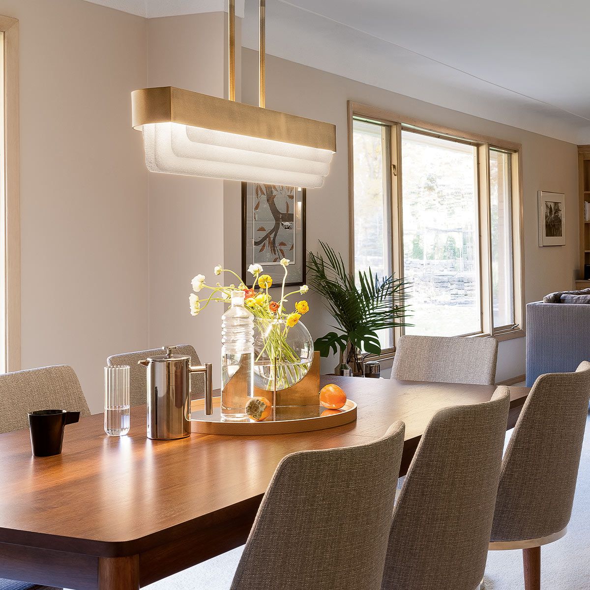 Serene LED Brass Chandelier