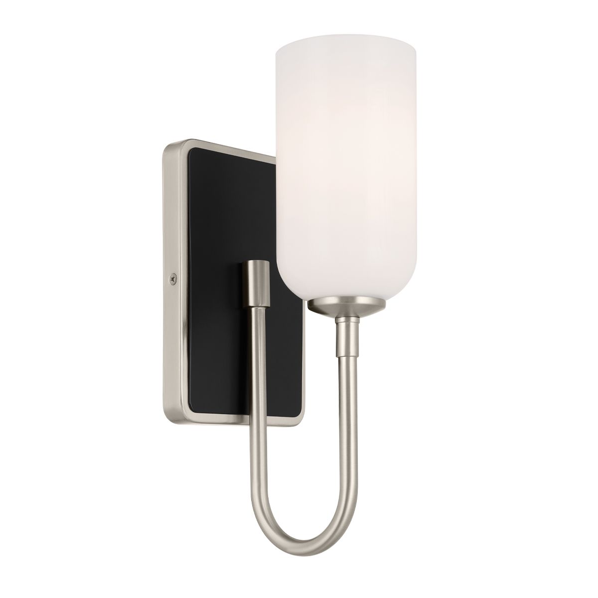 Kichler Solia Wall Light in Brushed Nickel with black accent KL-SOLIA-1W-BNB by Kichler