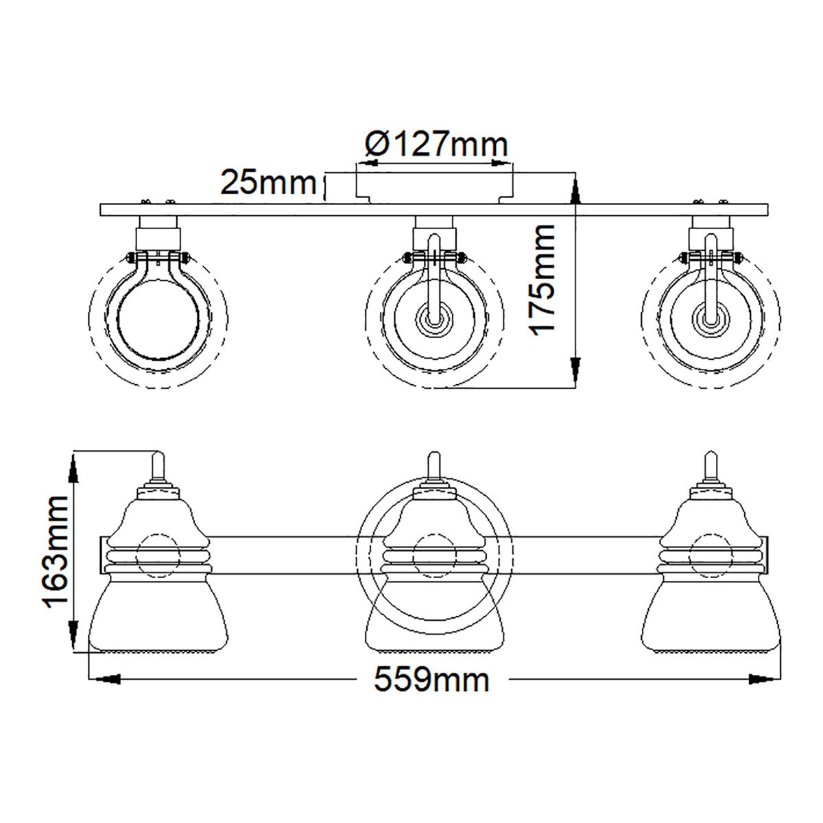 Kichler Talland 3 Light Chrome Bathroom Wall Light