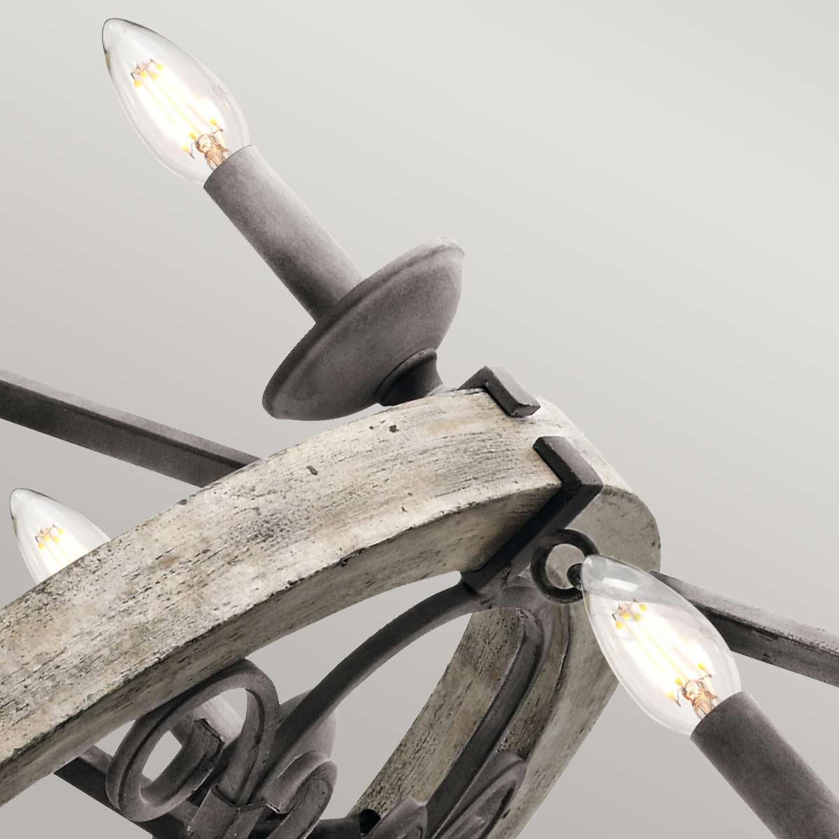 Kichler Taulbee 15 Light Zinc Chandelier Ceiling Light