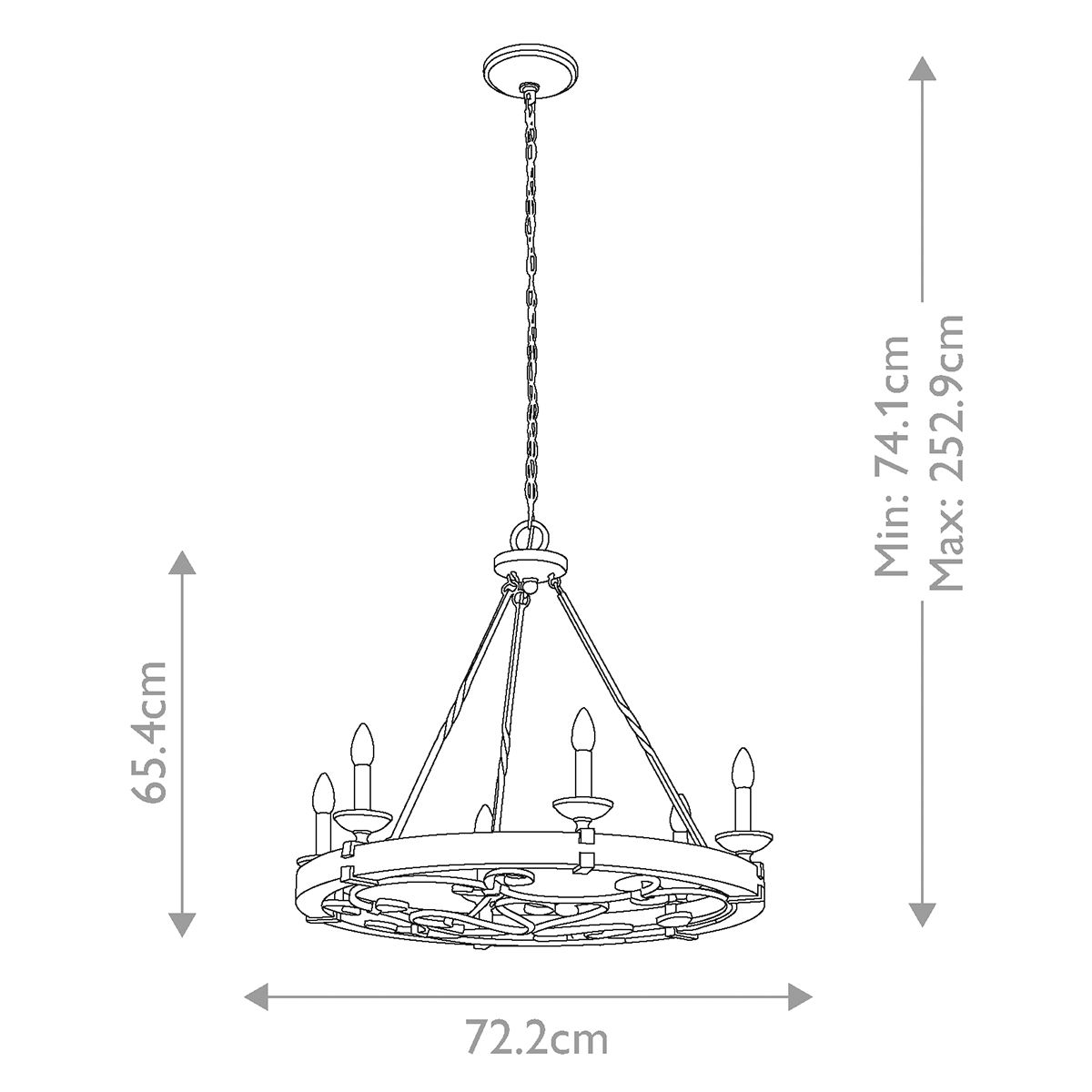 Kichler Taulbee 6 Light Zinc Chandelier Ceiling Light