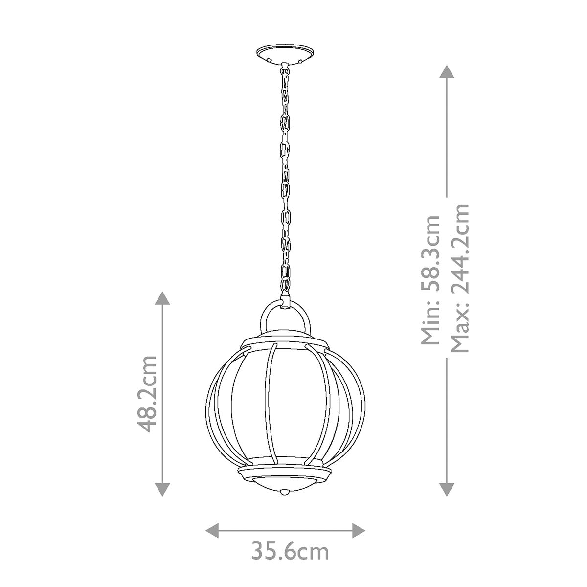 Kichler Vandalia Black Outdoor 3 Light Pendant