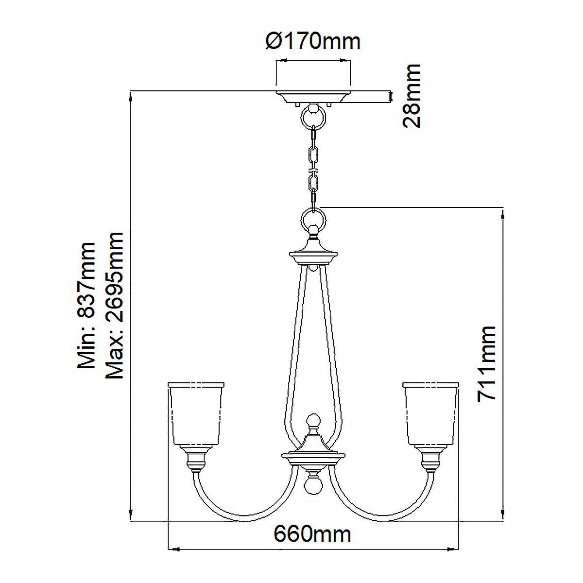 Kichler Waverly 5 Light Chandelier - Natural Brass