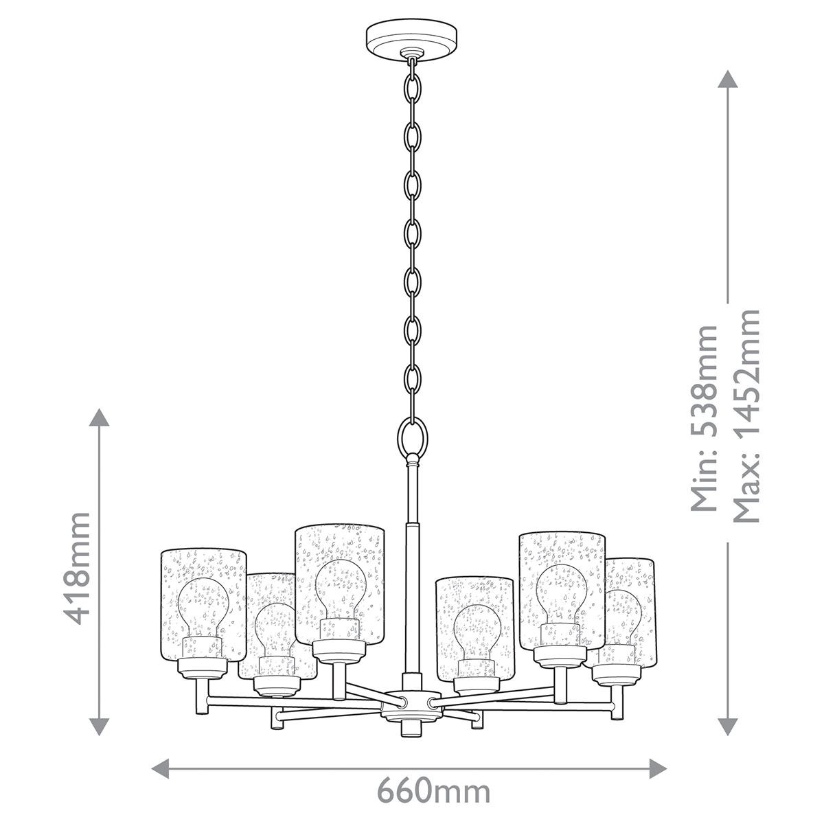 Kichler Winslow 6 Light Brass Chandelier