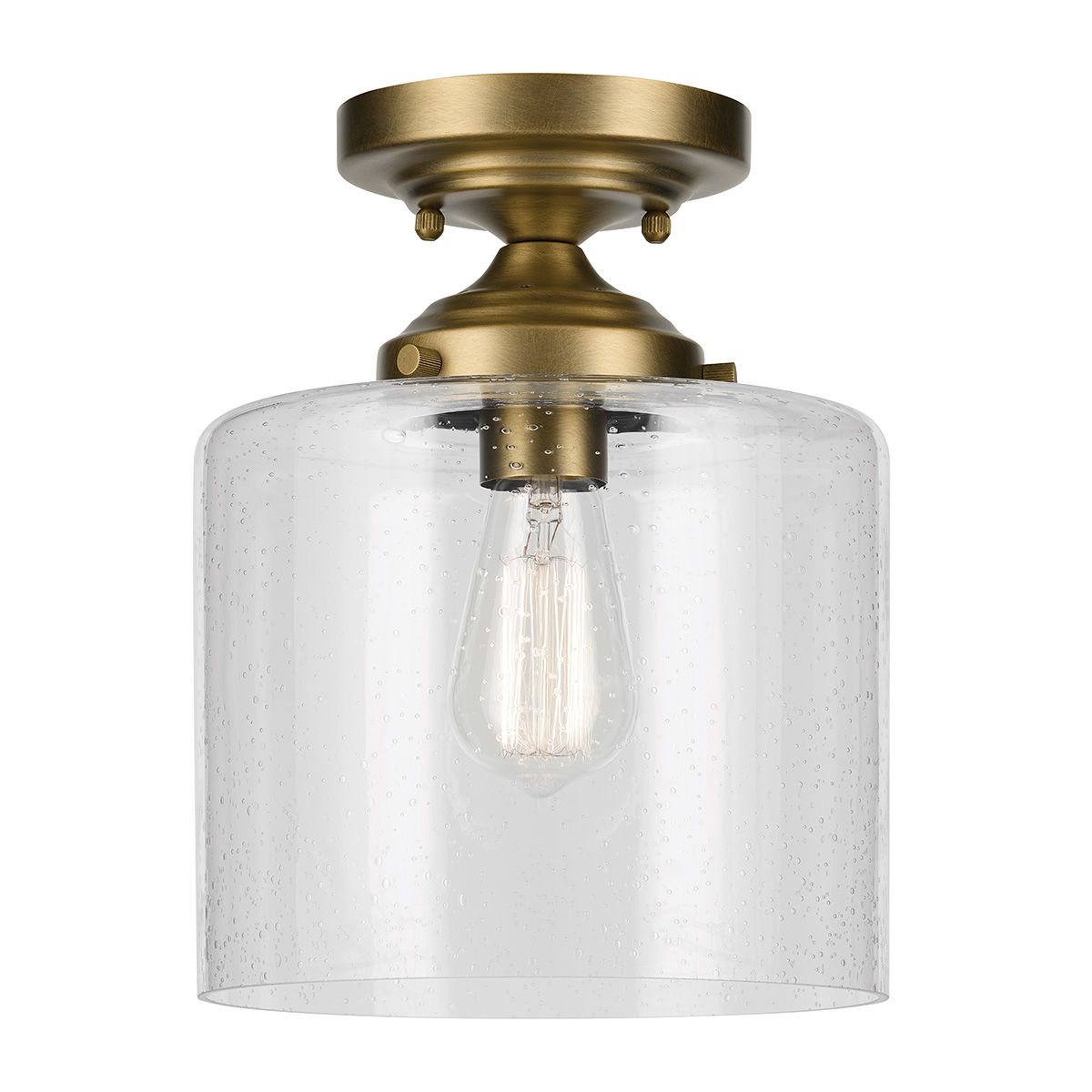 Kichler Winslow Brass Semi-Flush Ceiling Light