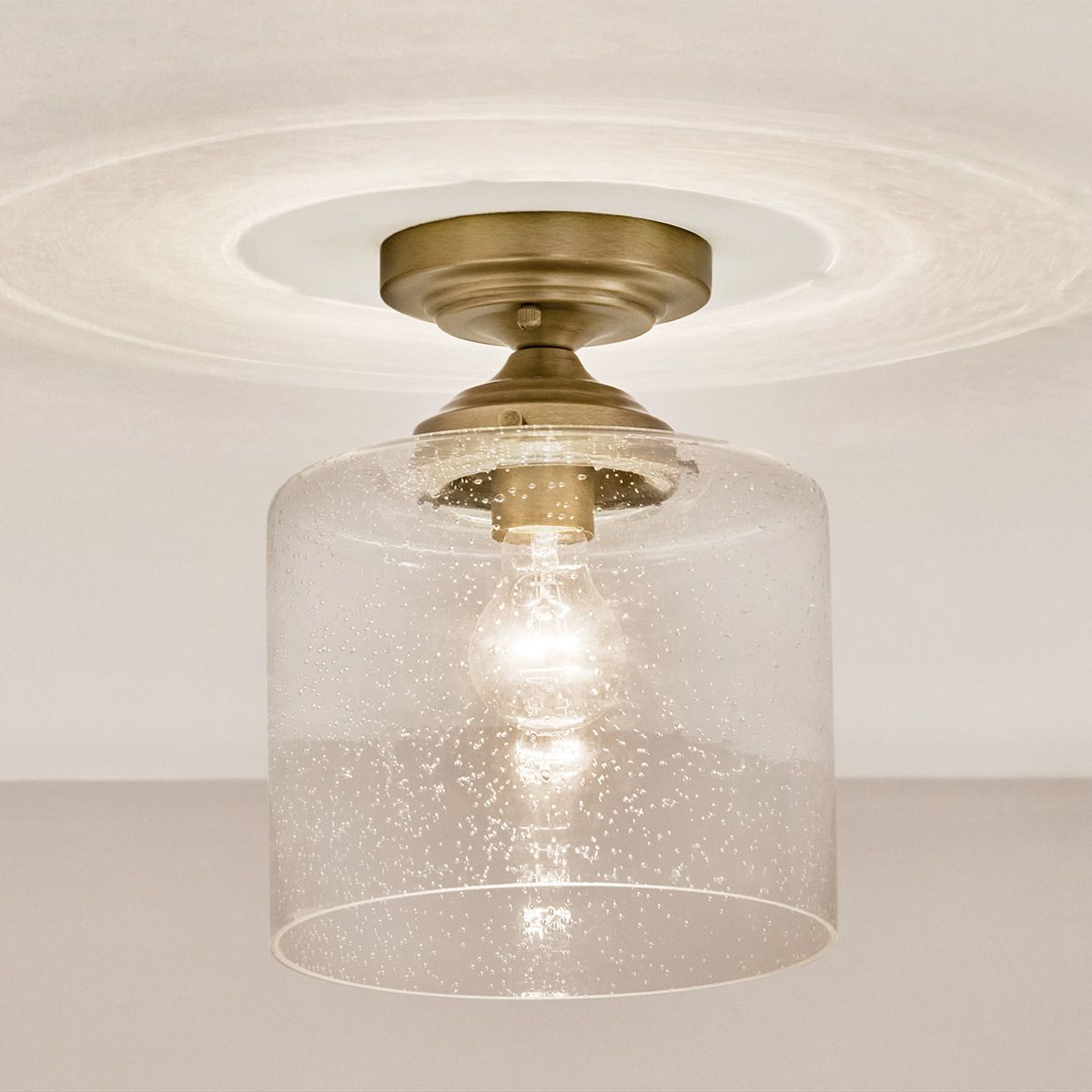 Kichler Winslow Brass Semi-Flush Ceiling Light