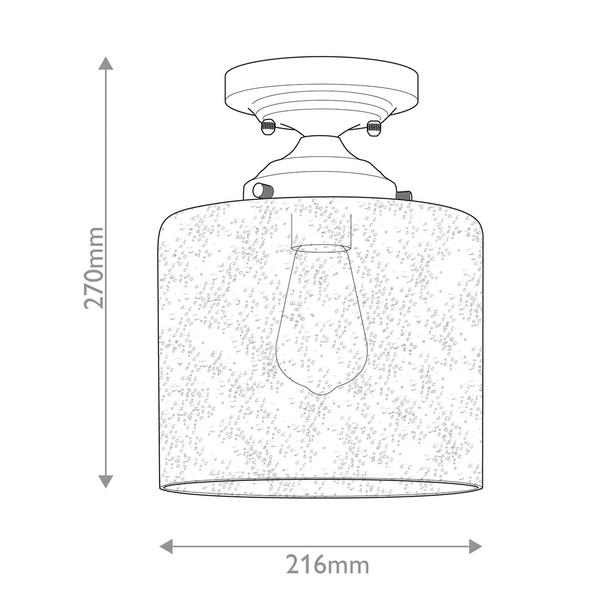 Kichler Winslow Brass Semi-Flush Ceiling Light