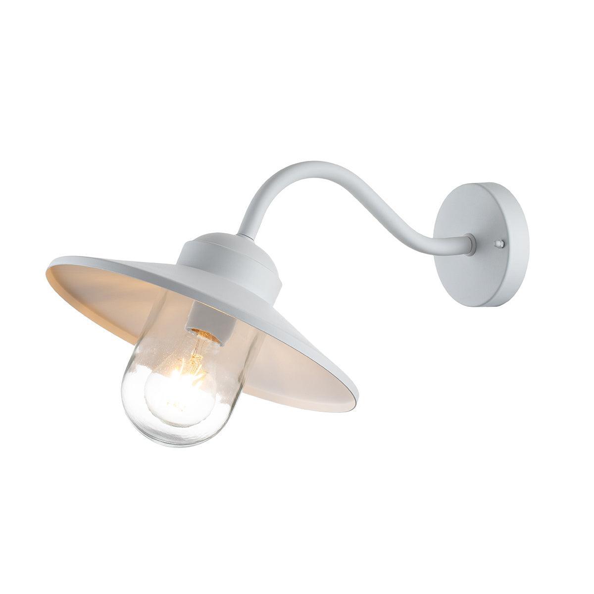 Elstead Klampenborg 1 Light White Outdoor Wall Light-warehouse-180926
