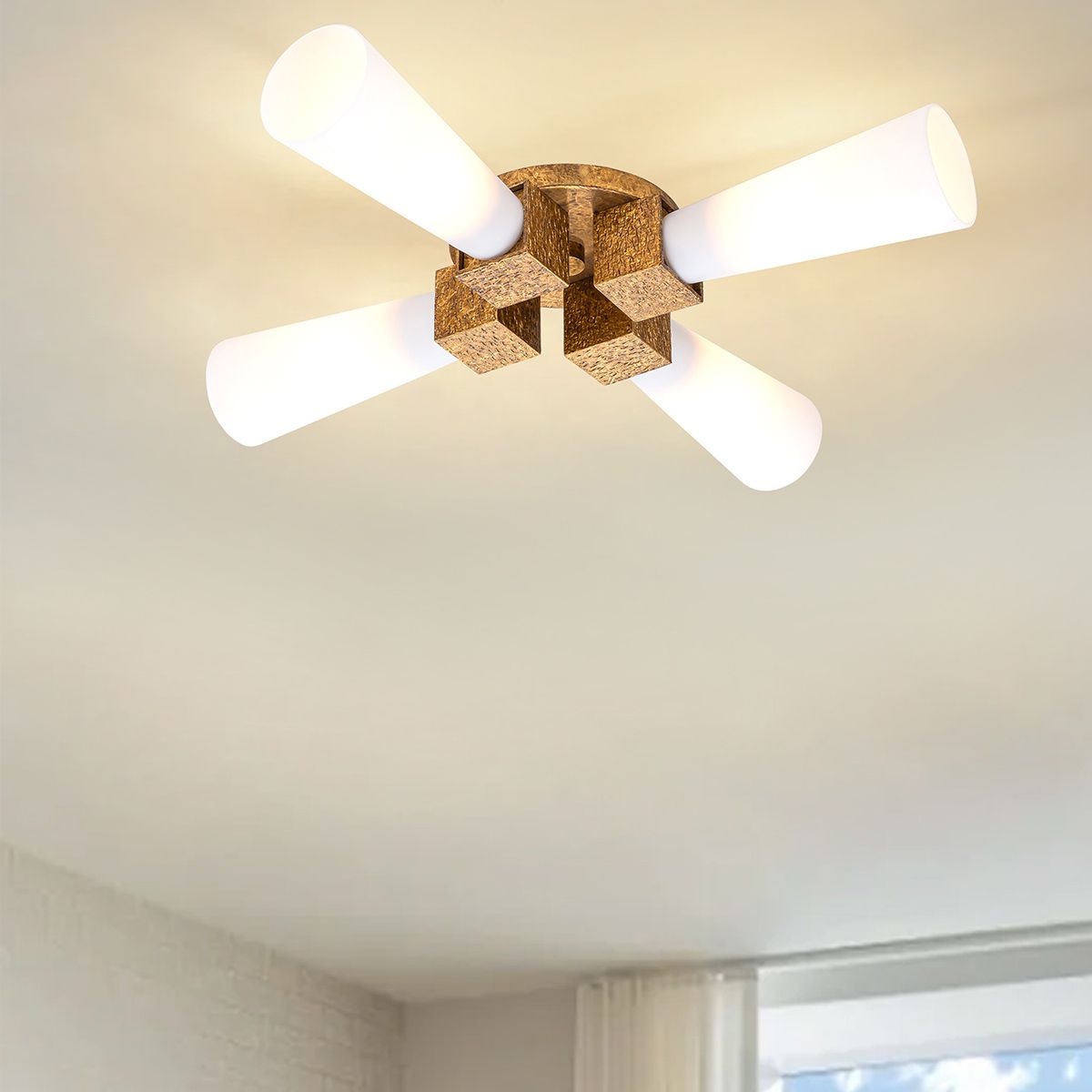 Elstead Kristy 4 Light Gold Ceiling Pendant Light