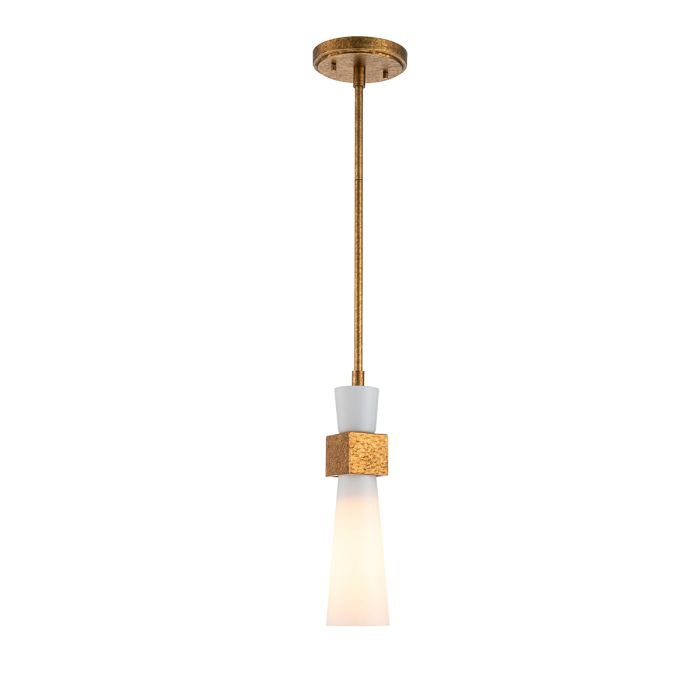 Elstead Kristy Living Room 1 lt Mini Gold Pendant Light by Elstead Lighting KRISTY-MP-DG-OPAL