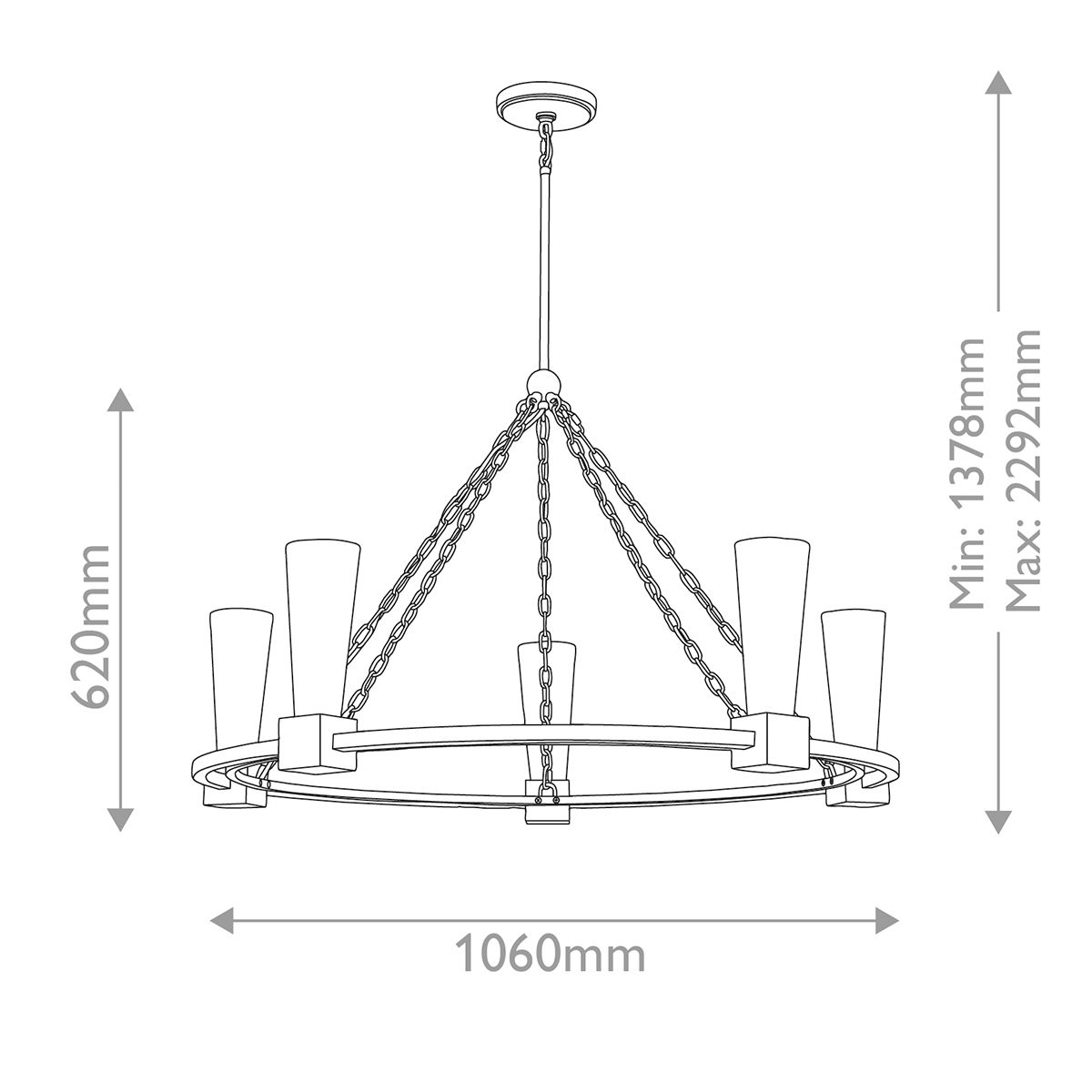 Elstead Kristy 5 Light Gold Chandelier