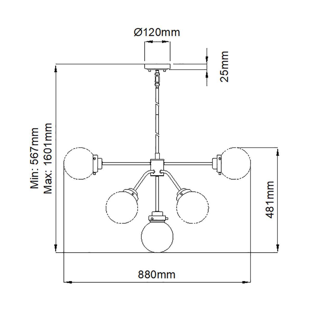 Elstead Lighting Kula 9 Light Chandelier - Polished Nickel