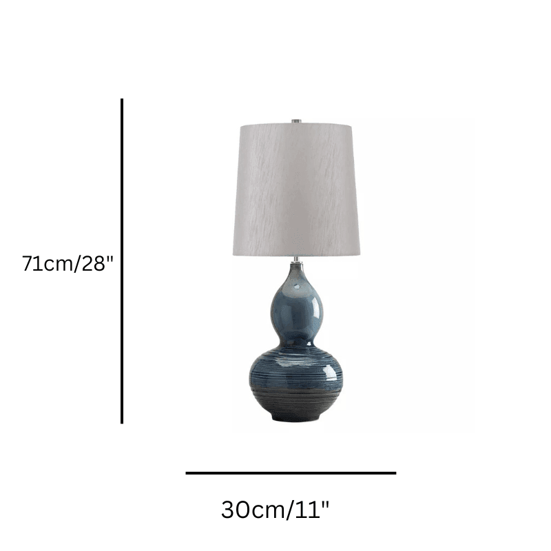 Elstead Lapis Blue Gourd Ceramic Table Lamp-OPEN-BOX-50-040626