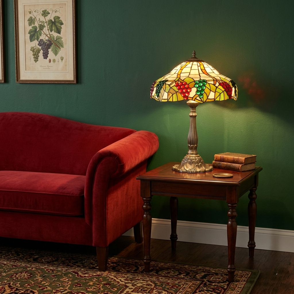 Oaks Lighting Tiffany Grapes II Large Table Lamp